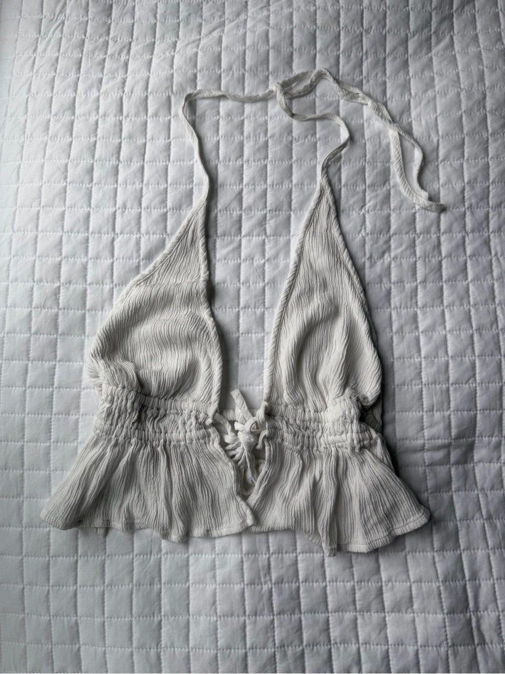 Women’s White Halter Crop Top